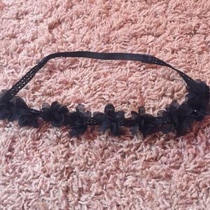Black floral headband